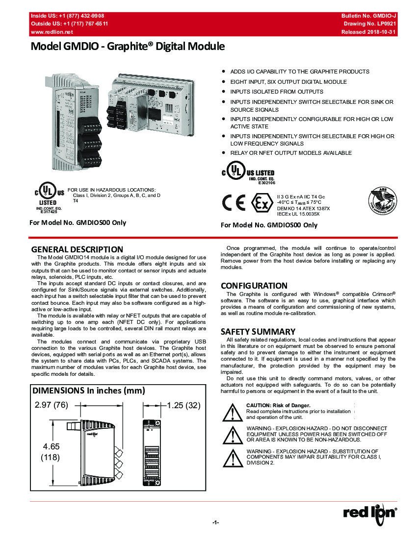 First Page Image of GMDIOS00 Product Manual.pdf